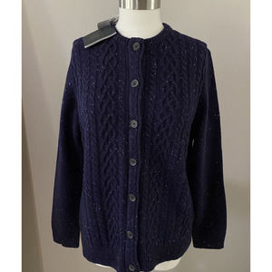 BROOKS BROTHERS Saxxon Wool Cardigan Womens SZ XL Blue NWT MSRP $298.00